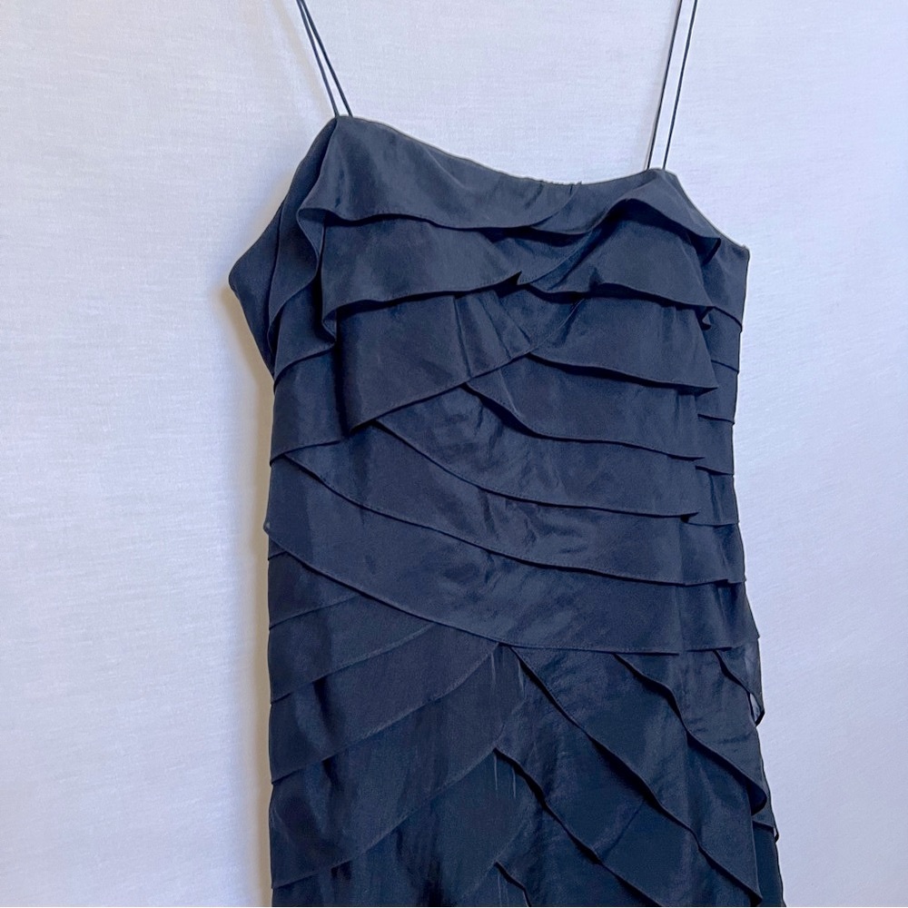 NWT Elegant Blue 100% Silk Layered Mermaid Evening Gown